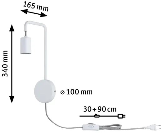 Paulmann 79811 - 1xE27/40W Fali lámpatest CALVANI 230V fehér