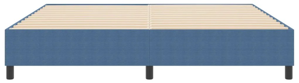 Boxspring Ágy Kék 200x200 cm Vászon