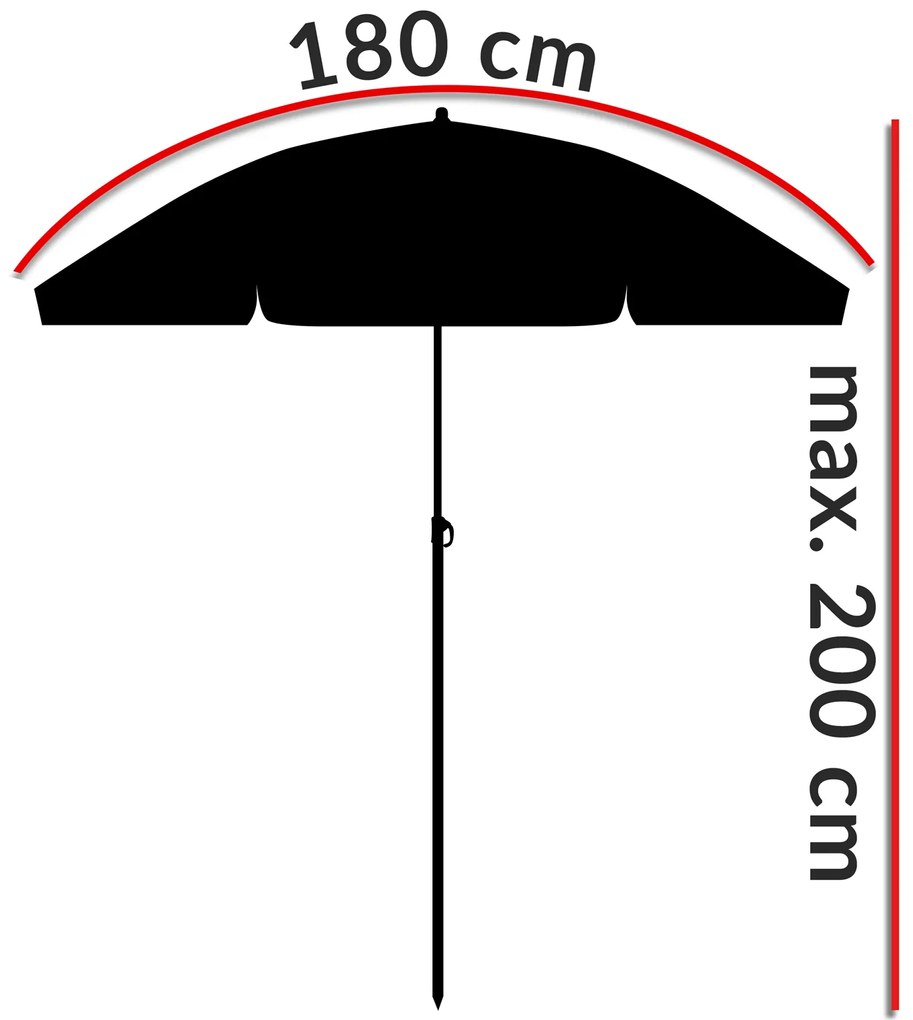 Kingsleeve® Cyprus kerti napernyő 180 cm - bézs