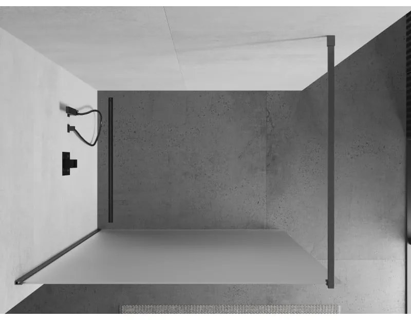 Mexen Kioto, Walk-In zuhany paraván 110 x 200 cm, 8 mm matt üveg, grafit profil, 800-110-101-66-30