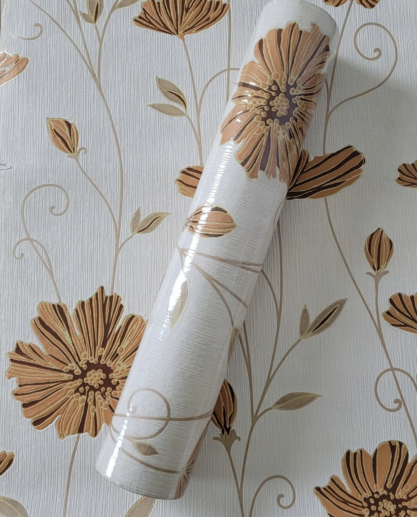 Virágos tapéta, csillogó elemek 13203-50