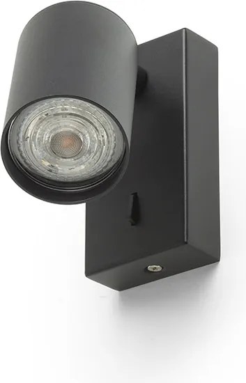 RENDL DUDE nástěnná černá 230V LED GU10 9W