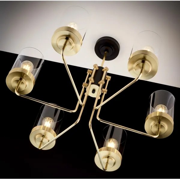 Jupiter 2089 - RAMIREZ rúddal szerelt csillár 6xE27/15W/230V arany/fekete