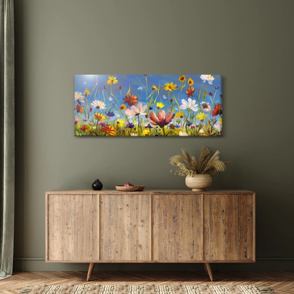 Festett kép egy virágzó rét (120x50 cm)