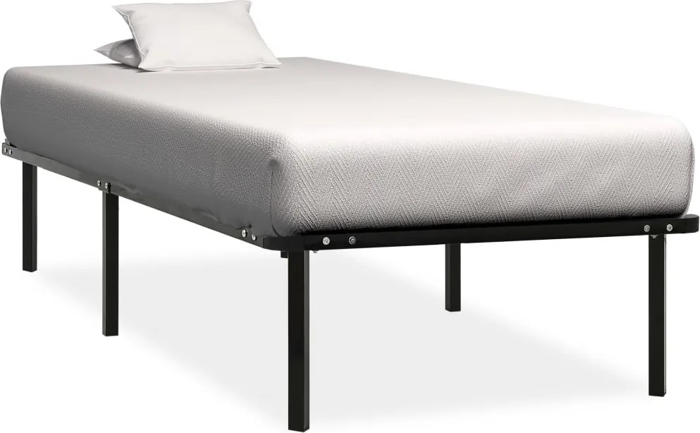 vidaXL fekete fém ágykeret 90 x 200 cm