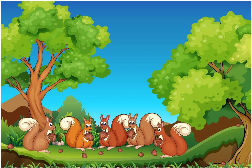 Kép - boldog mókusok (90x60 cm)