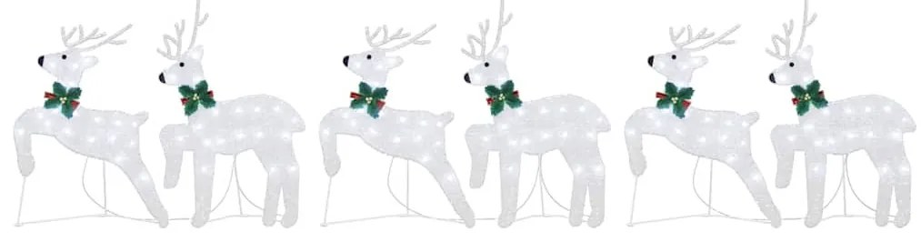 LED rénszarvasok 6 pcs Ezüst szövet