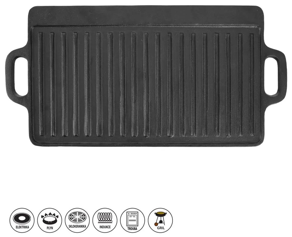 Öntöttvas grill lap 23x45,5 cm LITINA – Orion