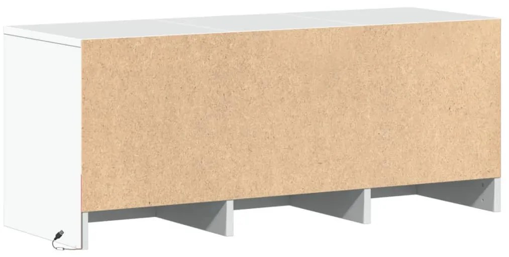 fehér szerelt fa TV-szekrény LED-ekkel 97 x 34 x 40 cm