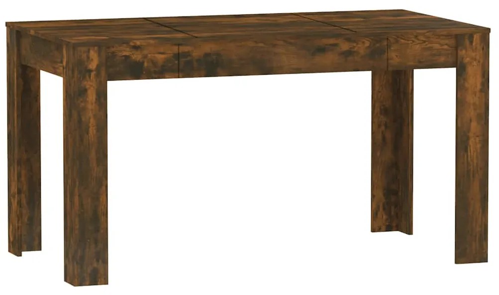 Füstös tölgy színű szerelt fa étkezőasztal 140 x 74,5 x 76 cm