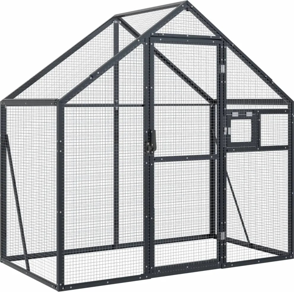 vidaXL antracitszürke alumínium madárház 179x100x185 cm