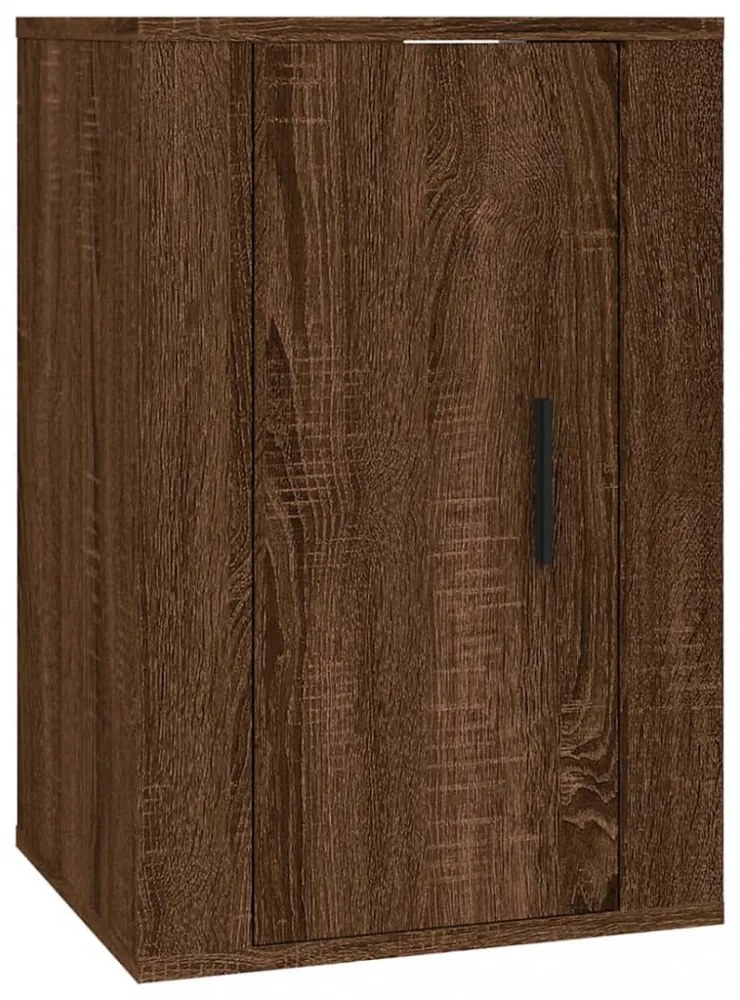 4 részes barna tölgy színű szerelt fa TV-szekrényszett