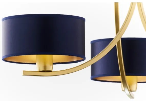 Jupiter 2093 - Láncos csillár ARTHUR 3xE27/15W/230V kék/arany