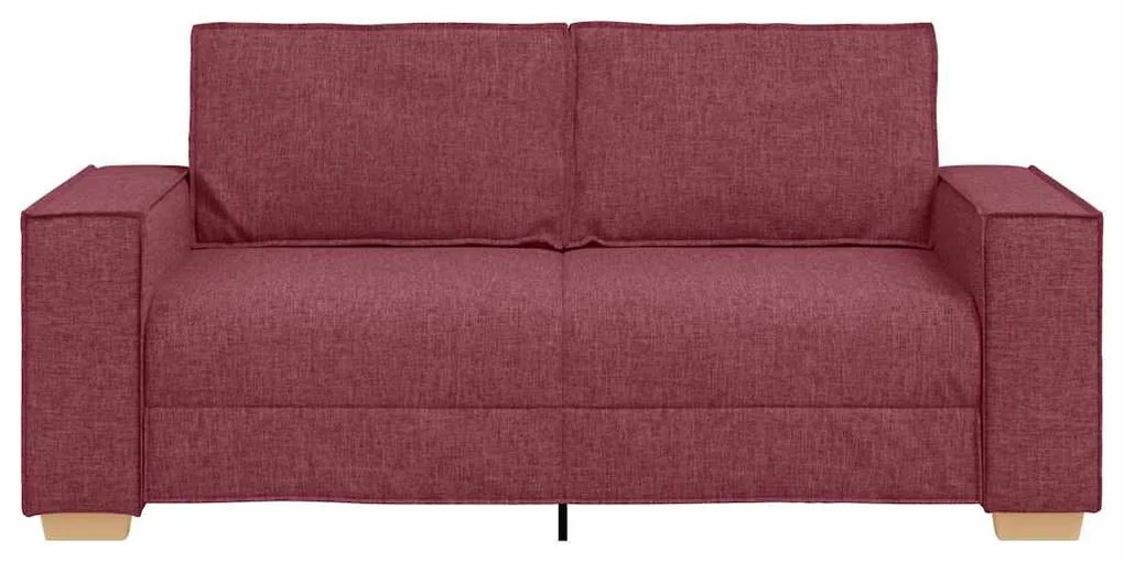 kétszemélyes bordó színű szövetkanapé 140 cm