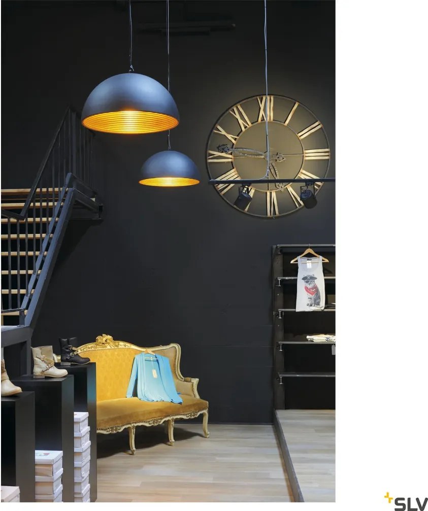 SLV 155930 FORCHINI Modern Függesztett Lámpa Fekete, Arany E27 IP20