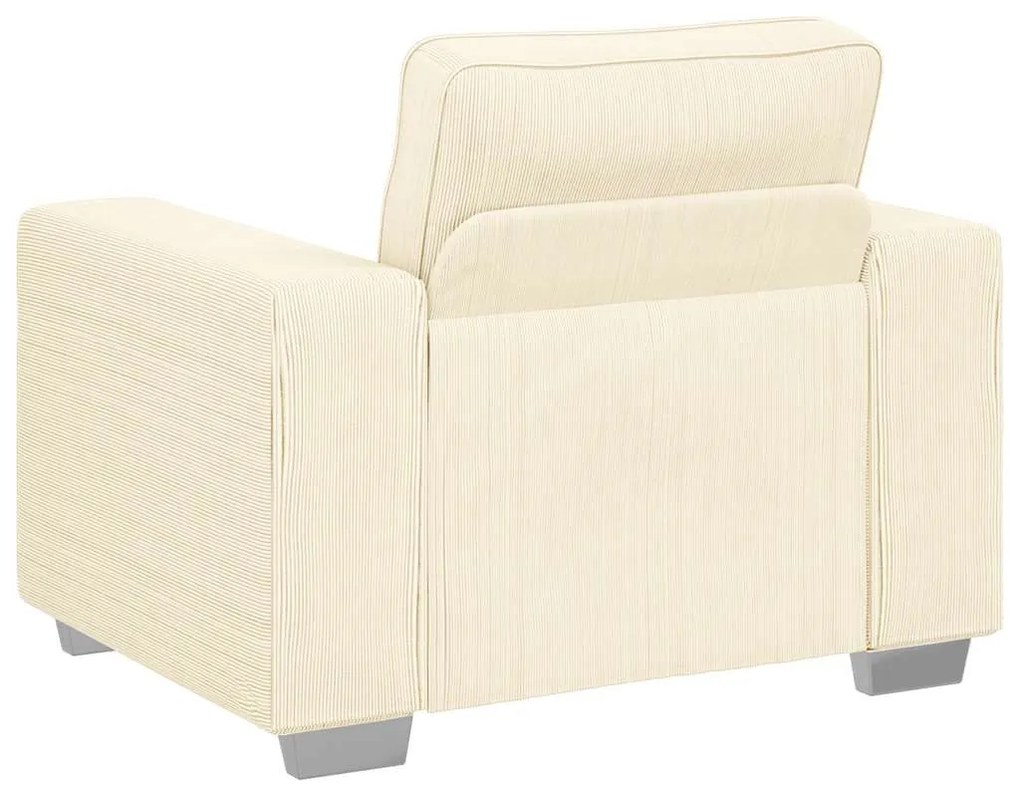 krémszínű kordbársony szövet kanapéfotel 60 cm