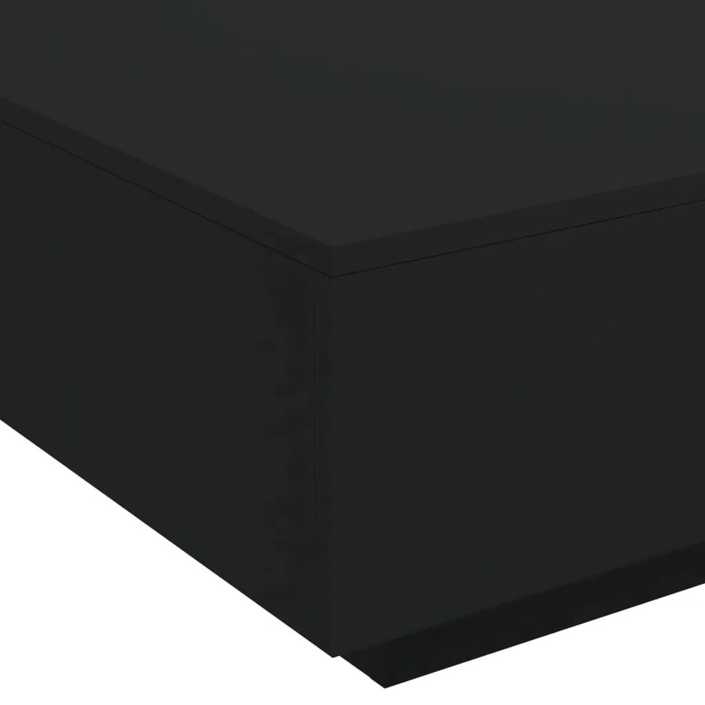 fekete dohányzóasztal LED-lámpákkal 80 x 80 x 31 cm