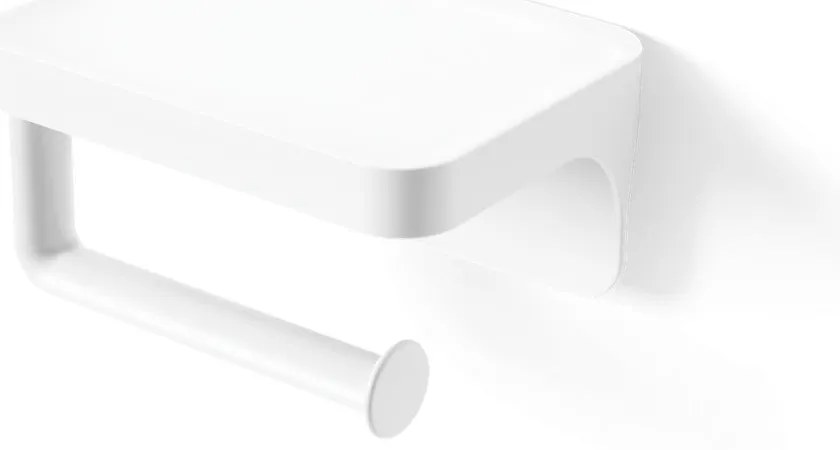 Fehér öntapadós újrahasznosított műanyag WC-papír tartó Flex Adhesive – Umbra