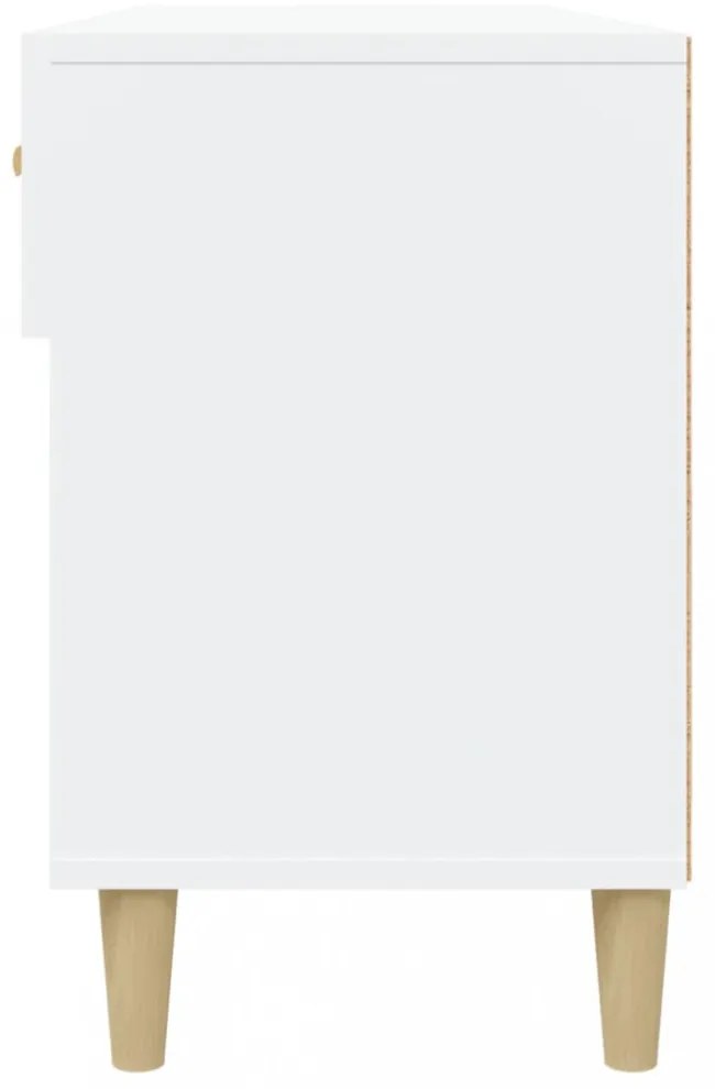 fehér szerelt fa cipősszekrény 102 x 35 x 55 cm