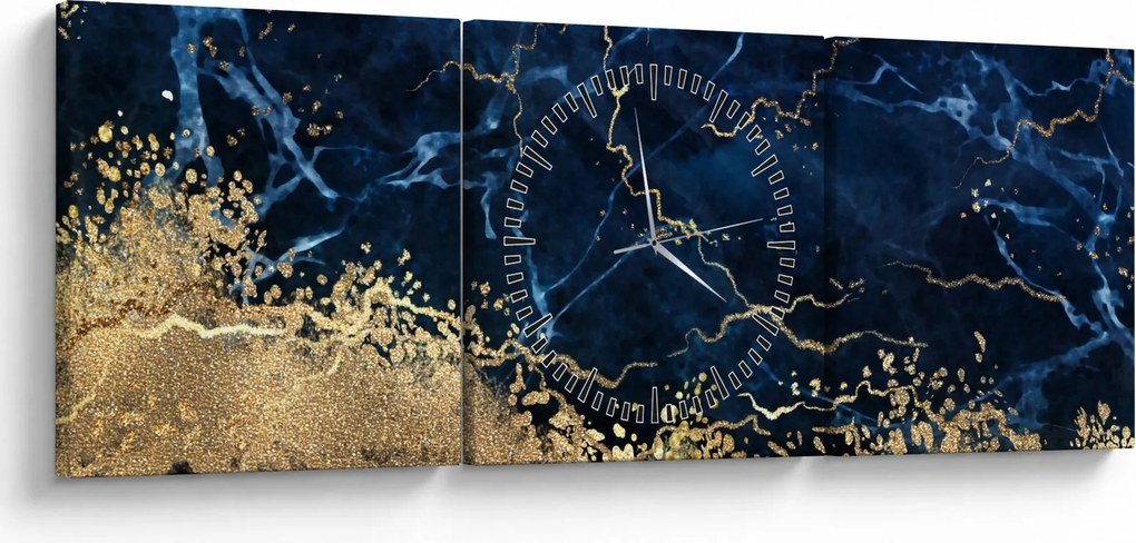 Kép - Sötétkék márvány (órával) (90x30 cm)