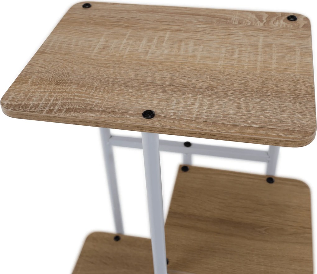 Virágállvány, fehér/sonoma tölgy, LEDOR TYP 1