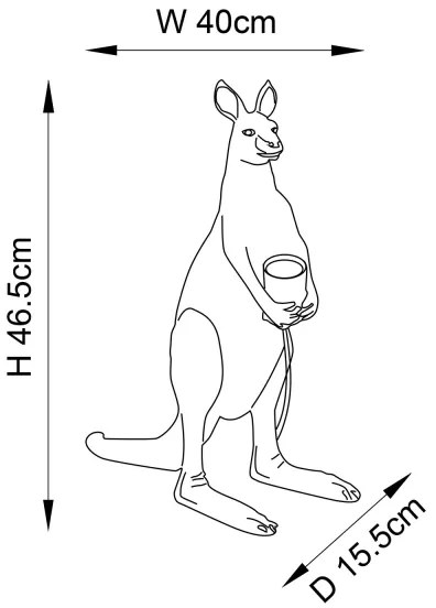Endon 95075 - Asztali lámpa KANGAROO 1xE27/10W/230V aranyszínű