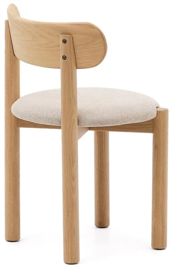 Krémszínű-natúr színű tölgyfa étkezőszék szett 2 db-os Nebai – Kave Home