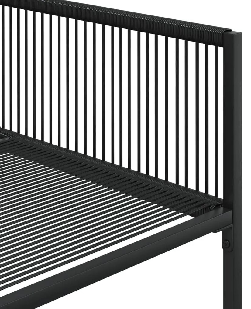 11 részes fekete polyrattan kerti étkezőgarnitúra