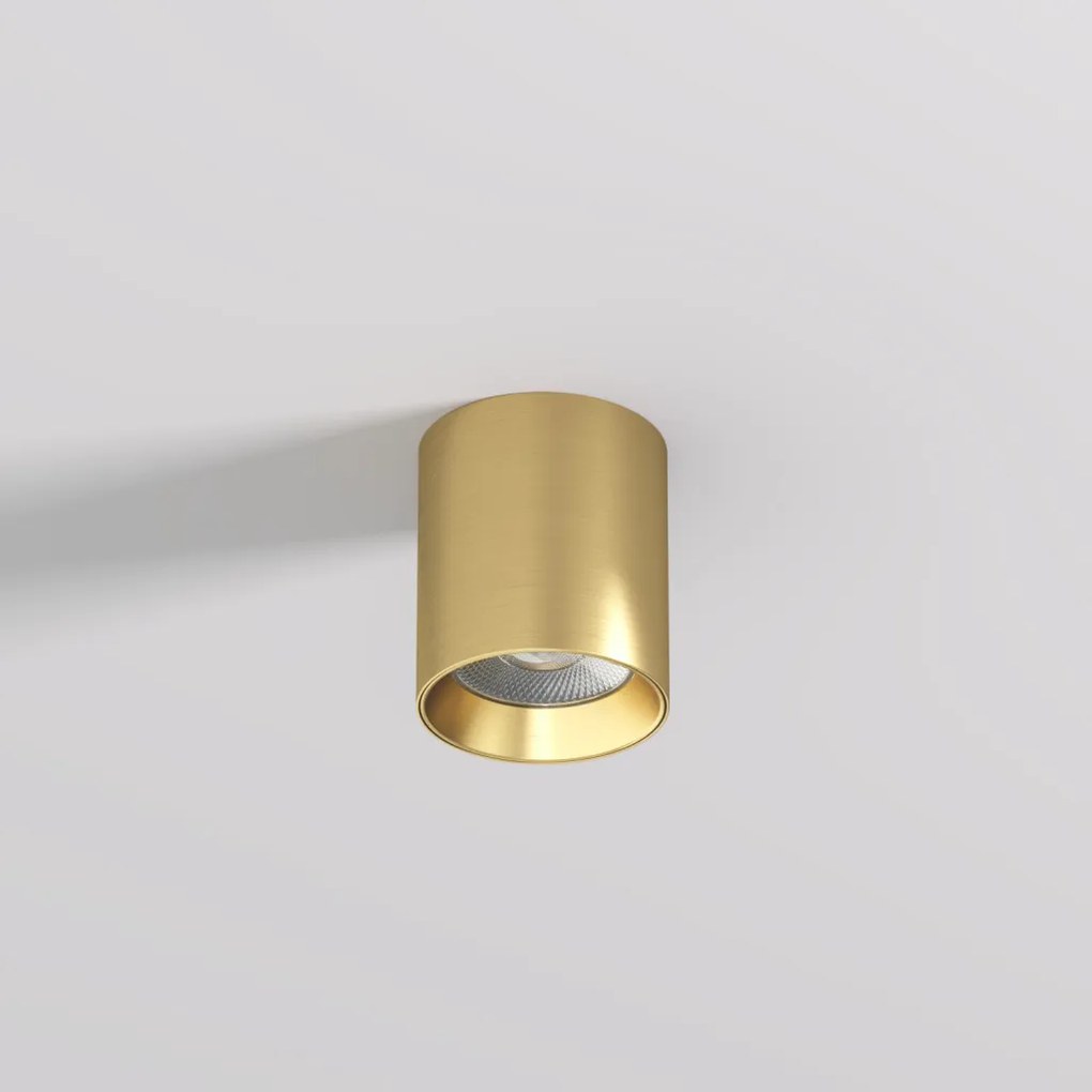 DK/EU-2610-SB Surface mounted ceiling downlight SHINE TUBE series, D70*H80, LED, IP20, 3000К, 10W, RA≥90, satin brass color, aluminum — DK/EU-2610-SB