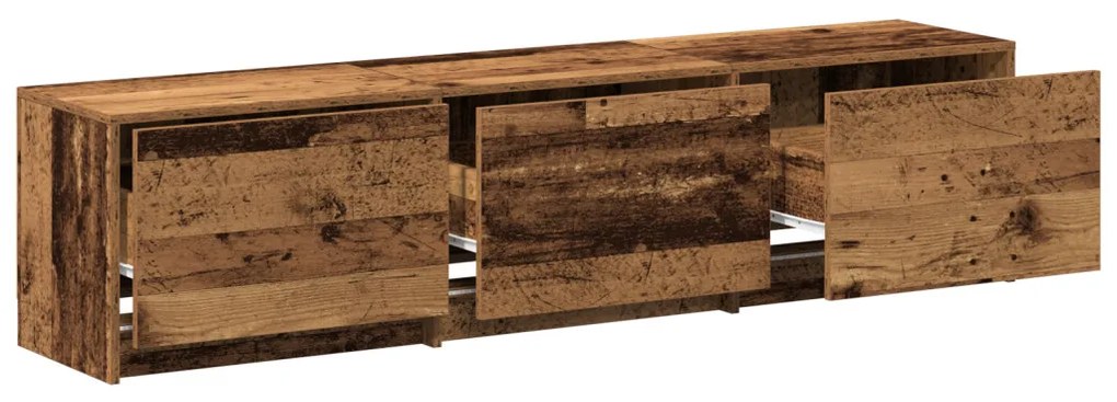 TV Szekrény LED Régi Fa 162.5x34x40 cm Műszaki Fa