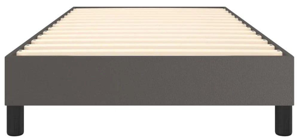 szürke műbőr rugós ágykeret 80 x 200 cm