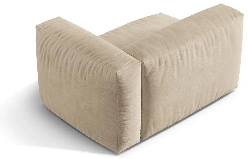 Bézs bársony kanapé modul (jobb oldali) Martina – Micadoni