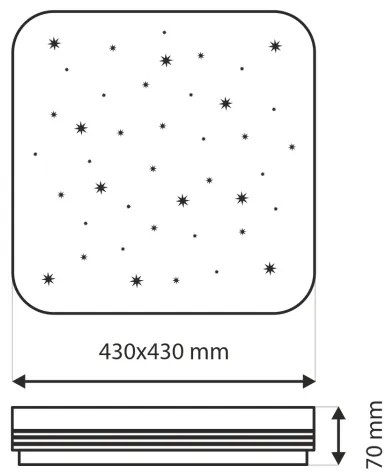 LED Dimmelhető mennyezeti lámpa MANA LED/36W/230V 2700-6500K  + távirányító