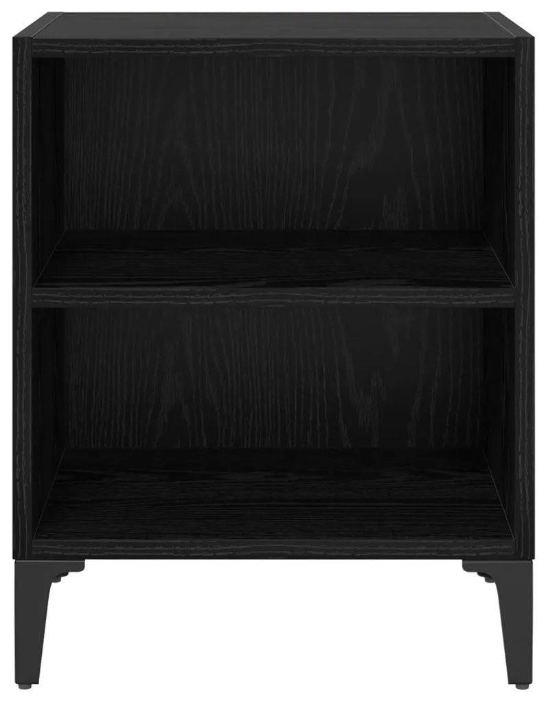 Éjjeli Szekrények 2 db Fekete Tölgy 40x30x50 cm Mérnöki Fa