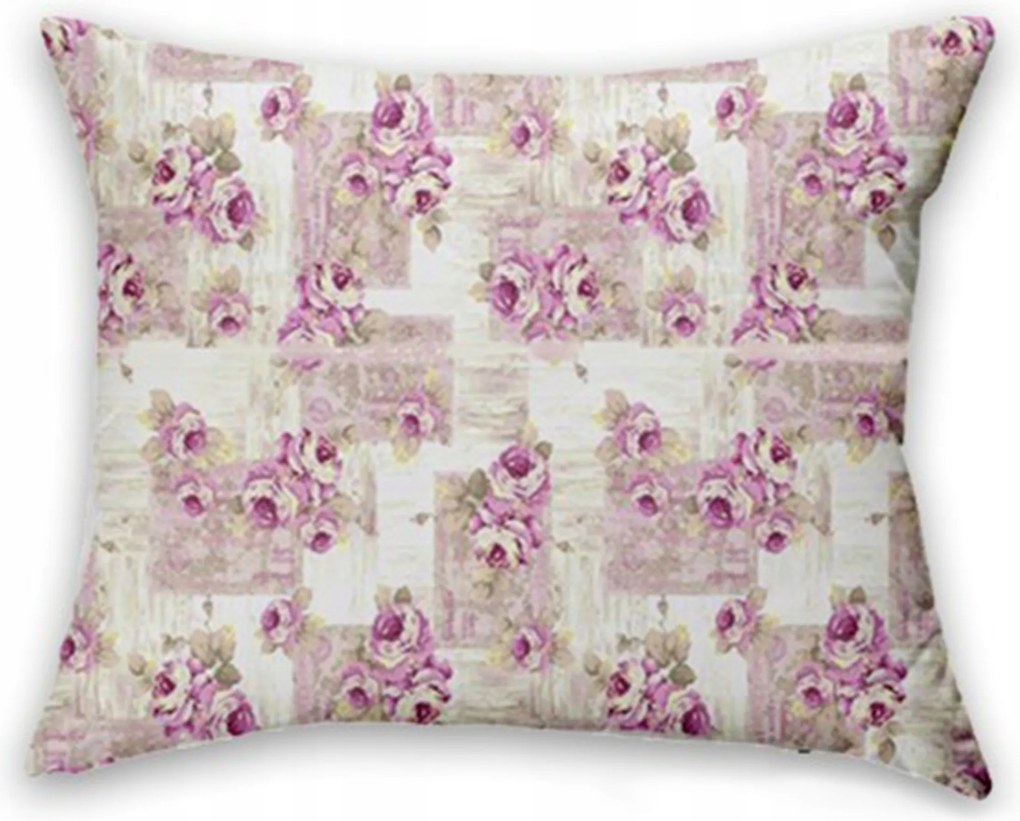 Puha mikroszálas párna 70x80 cm Anilana rózsaszín virágok