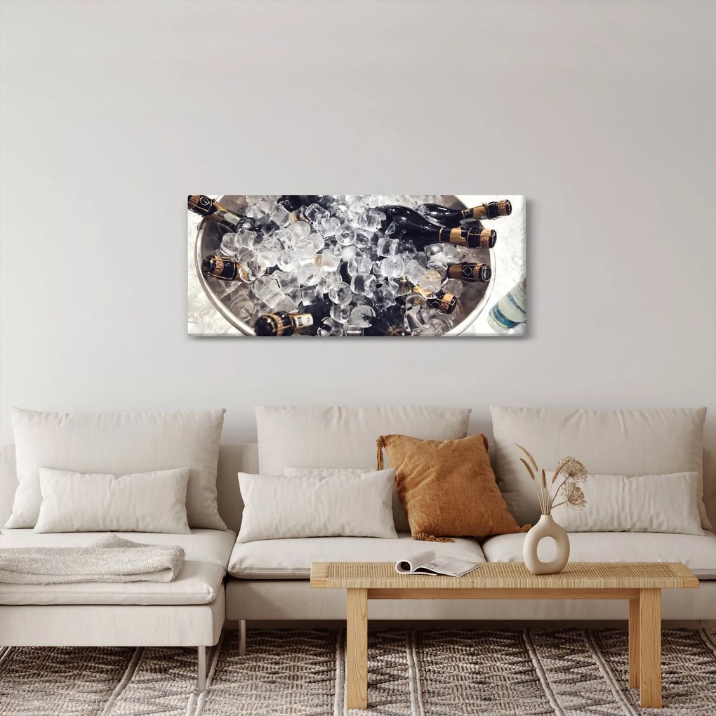 Kép - pezsgő a jégben (120x50 cm)