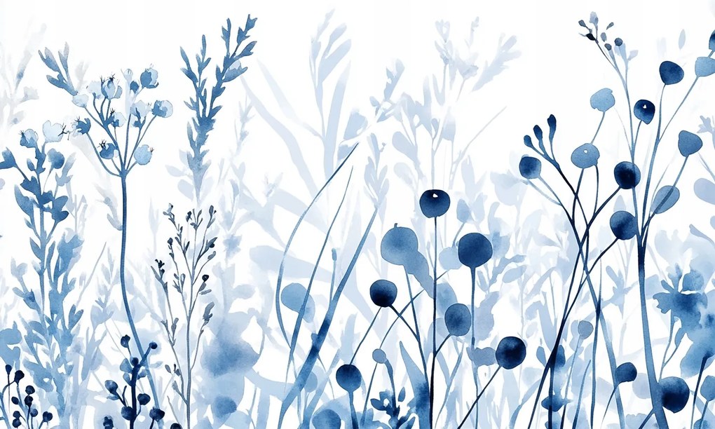 Fotótapéta Flizelina Kék Rét Növényzet Indigó Fű 416x254 ragasztó