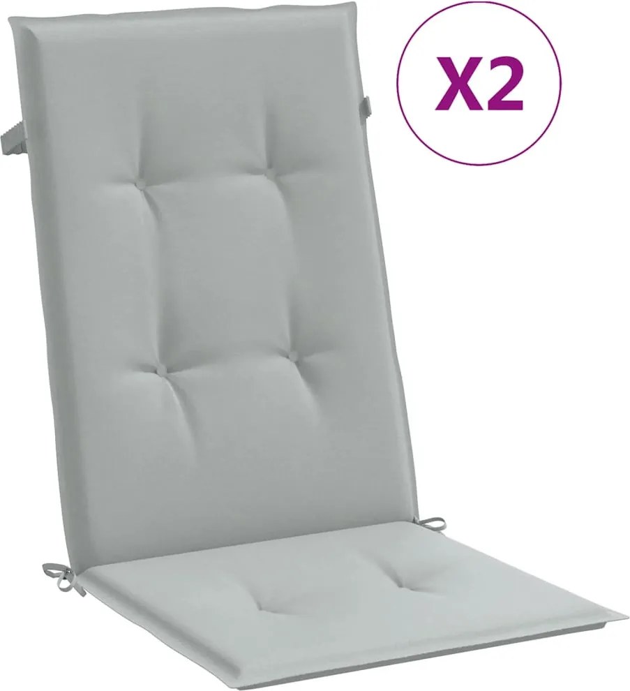 vidaXL 2 db világosszürke szövet magas háttámlájú székpárna 120x50x5cm