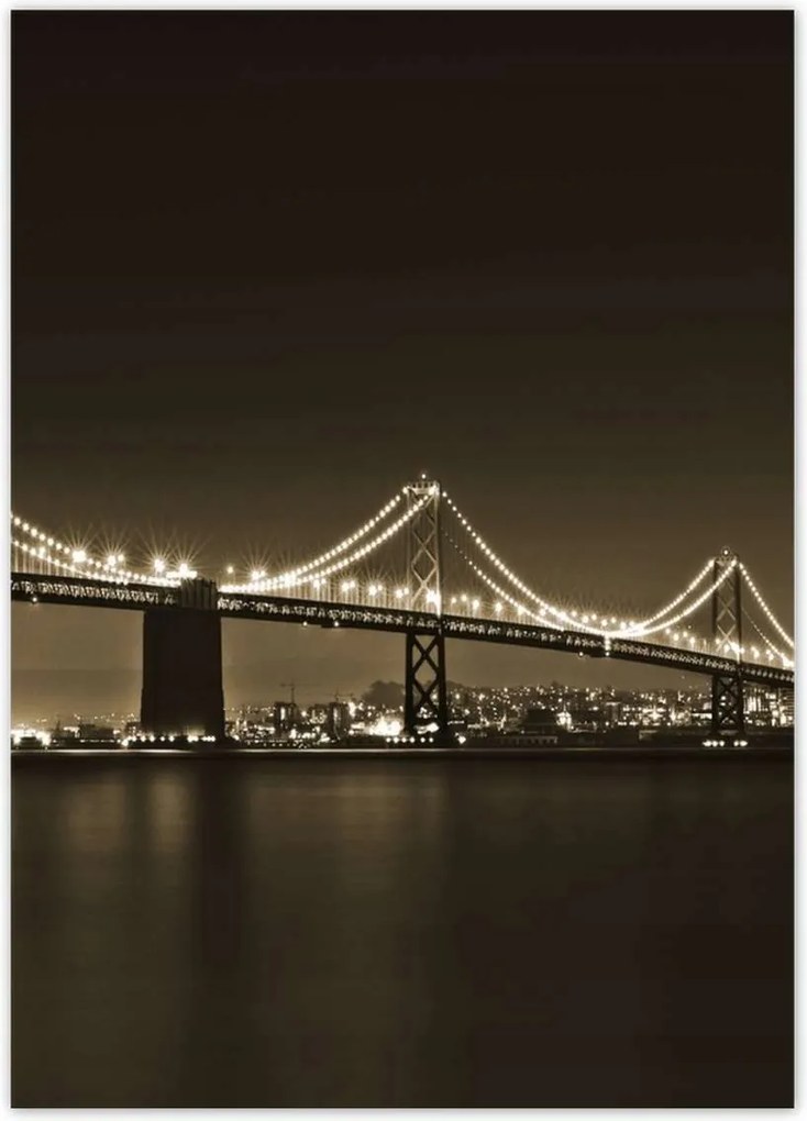 Poszterek 50x70 Híd az éjszakában szépia