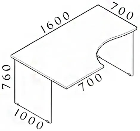 Visio ergonomikus asztal 160 x 100 cm, bal, cseresznye