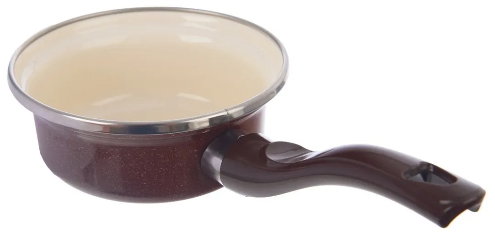 Orion Smaltovaný rendlík s lemem Brown, pr. 12 cm, 12 cm átmérőjű