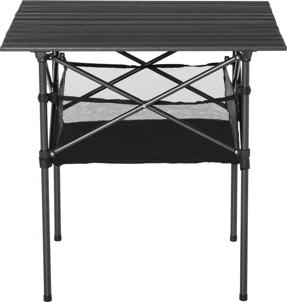 Outsunny Összecsukható Alumínium Piknikasztal Hálós Táskával – Hordozható Piknikasztal 70 x 70 x 69 cm | Aosom