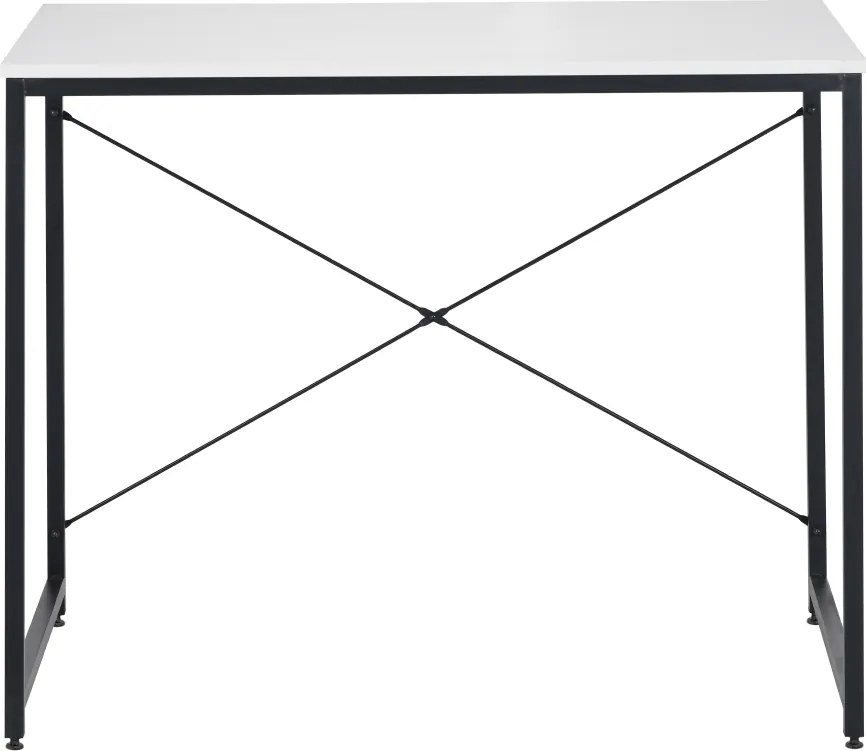 Íróasztal, fehér/fekete, 90x60 cm, MELLORA