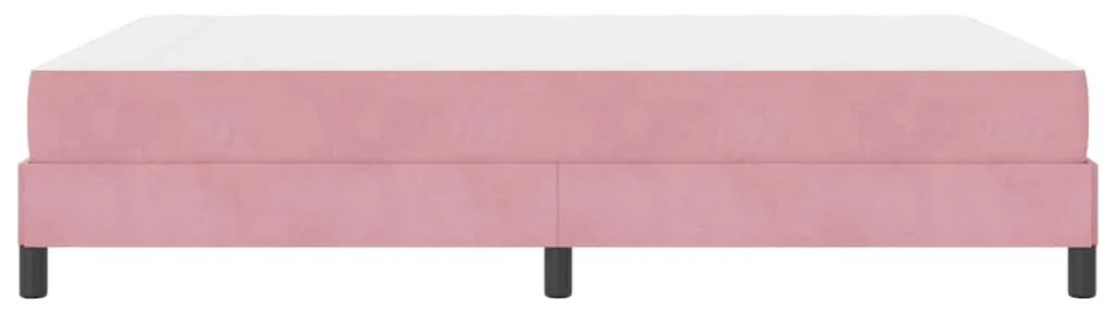 Boxspring ágy matraccal Rózsaszín 140 x 190 cm Bársony