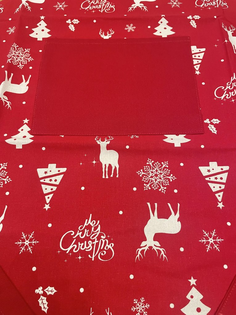 Konyhai kötény pamut karácsonyi Christmas piros TiaHome