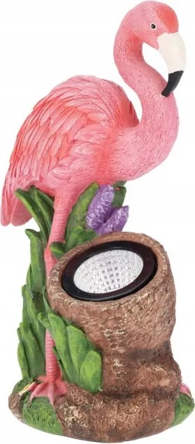 Flamingó Kerti Figura Napelemes Fényszóróval 24 x 14 x 10,5 CM