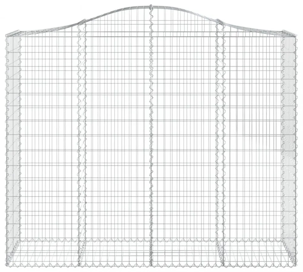2 db íves horganyzott vas gabion kosár 200x50x160/180 cm