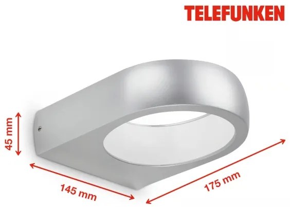 Telefunken 320204TF - LED kültéri fali lámpa LED/6,5W/230V IP44 matt króm