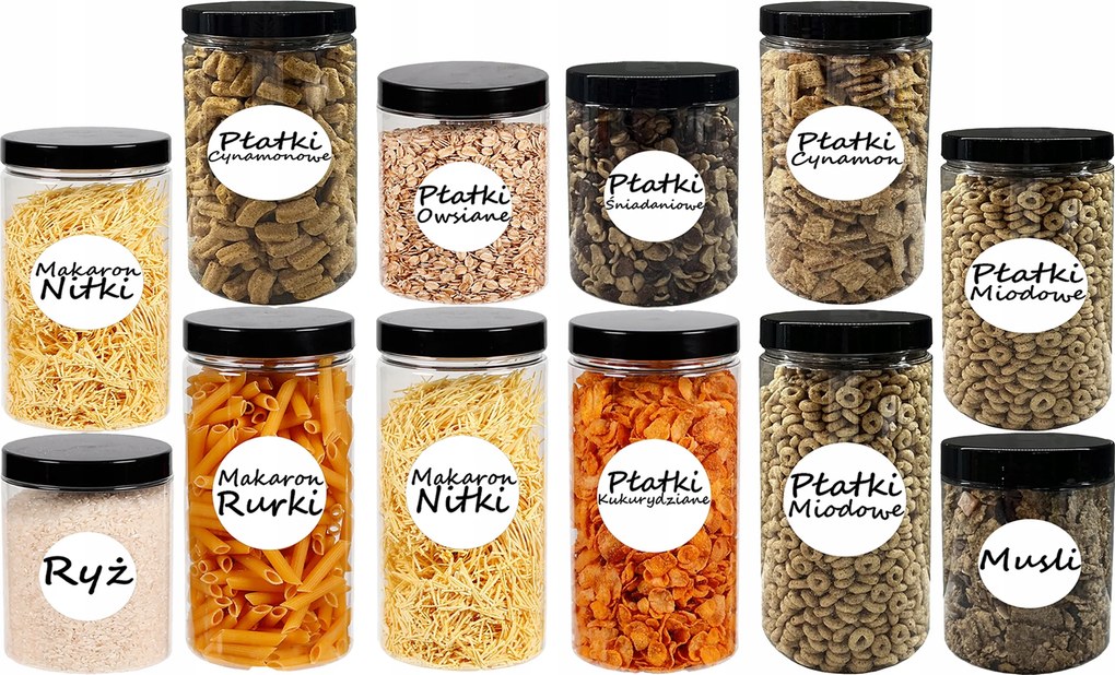 Ételtároló edények befőttes üveg konyhai szett 12 db címkék