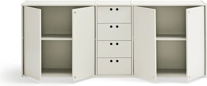 Krémszínű komód 197x80x40 cm Wally – Teulat